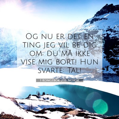 Picture 07 - 1 Kongebok 2:16 NORSK - Og nu er det en ting jeg vil be dig om; du må - Bible Verse Picture