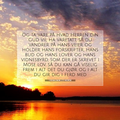 Picture 07 - 1 Kongebok 2:3 NORSK - Og ta vare på hvad Herren din Gud vil ha - Bible Verse Picture