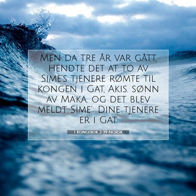 Picture 07 - 1 Kongebok 2:39 NORSK - Men da tre år var gått, hendte det at to av - Bible Verse Picture