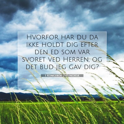 Picture 07 - 1 Kongebok 2:43 NORSK - Hvorfor har du da ikke holdt dig efter den ed som - Bible Verse Picture