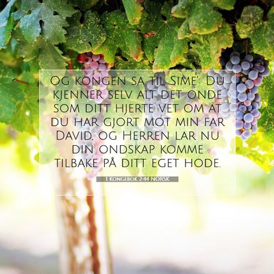 Picture 07 - 1 Kongebok 2:44 NORSK - Og kongen sa til Sime': Du kjenner selv alt det - Bible Verse Picture