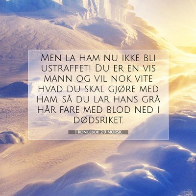 Picture 07 - 1 Kongebok 2:9 NORSK - Men la ham nu ikke bli ustraffet! Du er en vis - Bible Verse Picture
