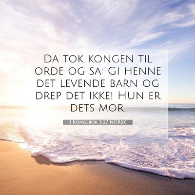 Picture 07 - 1 Kongebok 3:27 NORSK - Da tok kongen til orde og sa: Gi henne det - Bible Verse Picture