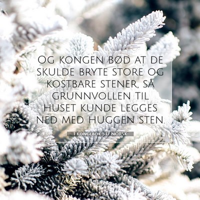 Picture 07 - 1 Kongebok 5:17 NORSK - Og kongen bød at de skulde bryte store og - Bible Verse Picture