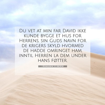 Picture 07 - 1 Kongebok 5:3 NORSK - Du vet at min far David ikke kunde bygge et hus - Bible Verse Picture
