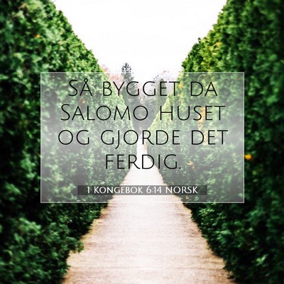 Picture 07 - 1 Kongebok 6:14 NORSK - Så bygget da Salomo huset og gjorde det - Bible Verse Picture