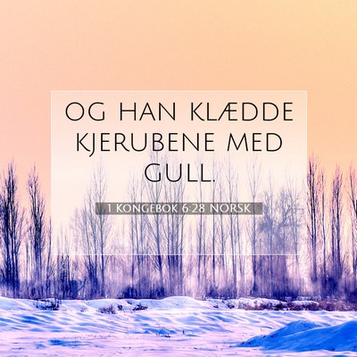 Picture 07 - 1 Kongebok 6:28 NORSK - og han klædde kjerubene med - Bible Verse Picture