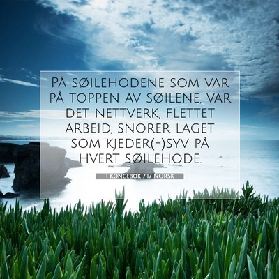 Picture 07 - 1 Kongebok 7:17 NORSK - På søilehodene som var på toppen av søilene, - Bible Verse Picture