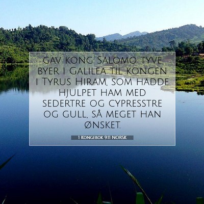 Picture 07 - 1 Kongebok 9:11 NORSK - gav kong Salomo tyve byer i Galilea til kongen i - Bible Verse Picture