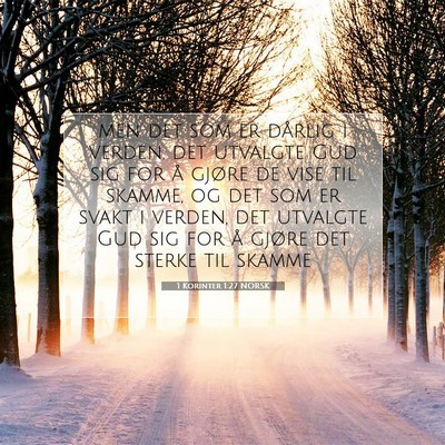 Picture 07 - 1 Korinter 1:27 NORSK - men det som er dårlig i verden, det utvalgte Gud - Bible Verse Picture