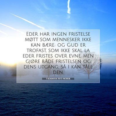 Picture 07 - 1 Korinter 10:13 NORSK - Eder har ingen fristelse møtt som mennesker ikke - Bible Verse Picture