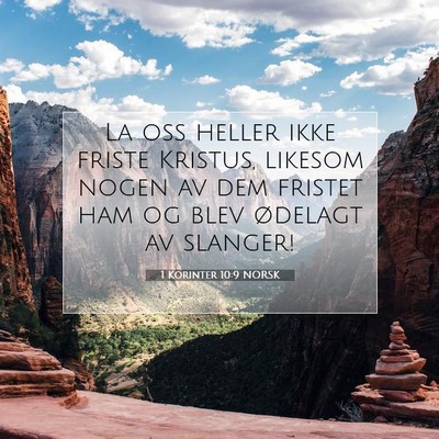 Picture 07 - 1 Korinter 10:9 NORSK - La oss heller ikke friste Kristus, likesom nogen - Bible Verse Picture