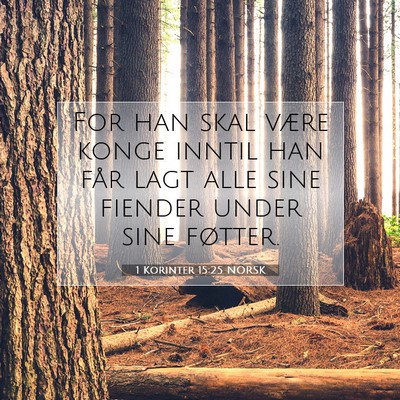 Picture 07 - 1 Korinter 15:25 NORSK - For han skal være konge inntil han får lagt - Bible Verse Picture