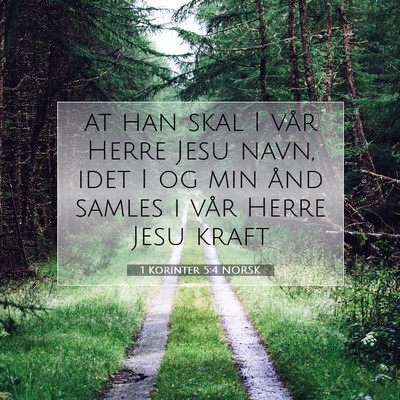 Picture 07 - 1 Korinter 5:4 NORSK - at han skal I vår Herre Jesu navn, idet I og min - Bible Verse Picture