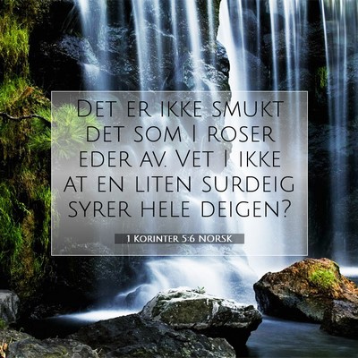 Picture 07 - 1 Korinter 5:6 NORSK - Det er ikke smukt det som I roser eder av. Vet I - Bible Verse Picture