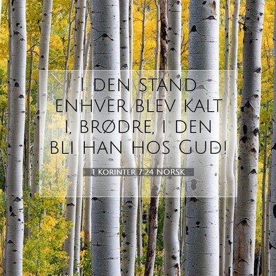 Picture 07 - 1 Korinter 7:24 NORSK - I den stand enhver blev kalt i, brødre, i den - Bible Verse Picture