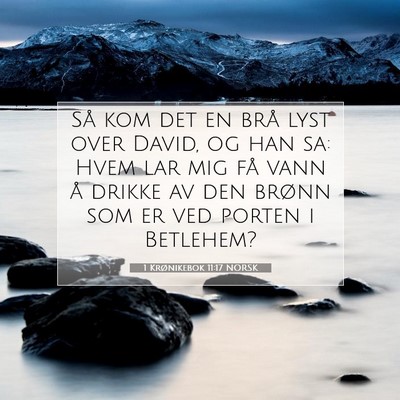 Picture 07 - 1 Krønikebok 11:17 NORSK - Så kom det en brå lyst over David, og han sa: - Bible Verse Picture