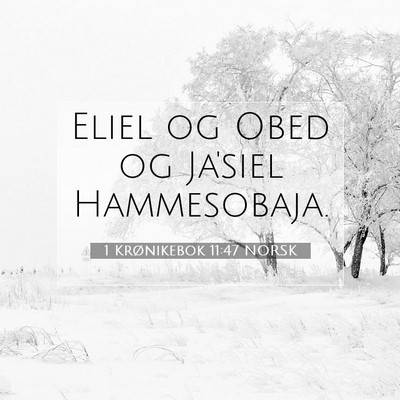Picture 07 - 1 Krønikebok 11:47 NORSK - Eliel og Obed og Ja'siel - Bible Verse Picture