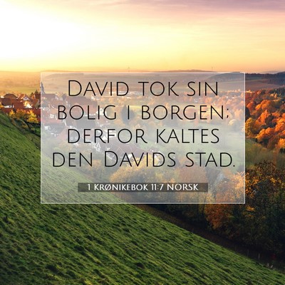 Picture 07 - 1 Krønikebok 11:7 NORSK - David tok sin bolig i borgen; derfor kaltes den - Bible Verse Picture