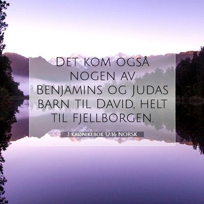 Picture 07 - 1 Krønikebok 12:16 NORSK - Det kom også nogen av Benjamins og Judas barn - Bible Verse Picture
