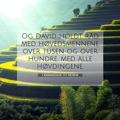 Picture 07 - 1 Krønikebok 13:1 NORSK - Og David holdt råd med høvedsmennene over tusen - Bible Verse Picture