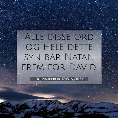 Picture 07 - 1 Krønikebok 17:15 NORSK - Alle disse ord og hele dette syn bar Natan frem - Bible Verse Picture