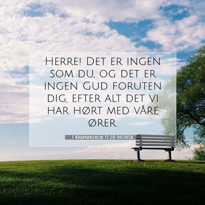 Picture 07 - 1 Krønikebok 17:20 NORSK - Herre! Det er ingen som du, og det er ingen Gud - Bible Verse Picture