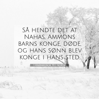 Picture 07 - 1 Krønikebok 19:1 NORSK - Så hendte det at Nahas, Ammons barns konge, - Bible Verse Picture