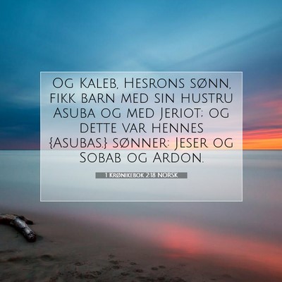 Picture 07 - 1 Krønikebok 2:18 NORSK - Og Kaleb, Hesrons sønn, fikk barn med sin hustru - Bible Verse Picture