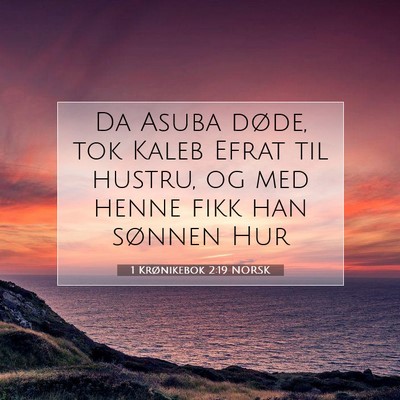 Picture 07 - 1 Krønikebok 2:19 NORSK - Da Asuba døde, tok Kaleb Efrat til hustru, og - Bible Verse Picture