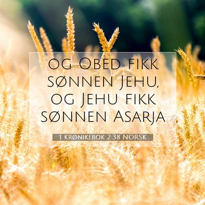 Picture 07 - 1 Krønikebok 2:38 NORSK - og Obed fikk sønnen Jehu, og Jehu fikk sønnen - Bible Verse Picture