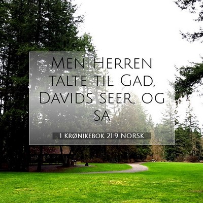 Picture 07 - 1 Krønikebok 21:9 NORSK - Men Herren talte til Gad, Davids seer, og - Bible Verse Picture