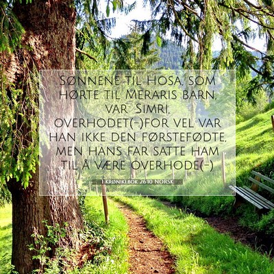Picture 07 - 1 Krønikebok 26:10 NORSK - Sønnene til Hosa, som hørte til Meraris barn, - Bible Verse Picture