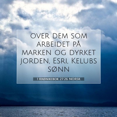 Picture 07 - 1 Krønikebok 27:26 NORSK - over dem som arbeidet på marken og dyrket - Bible Verse Picture