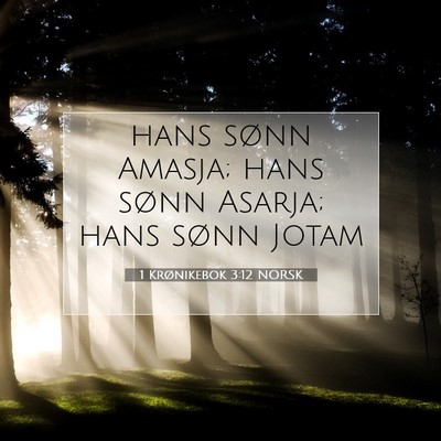 Picture 07 - 1 Krønikebok 3:12 NORSK - hans sønn Amasja; hans sønn Asarja; hans sønn - Bible Verse Picture