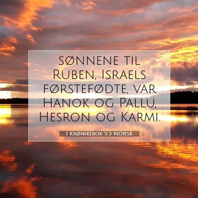 Picture 07 - 1 Krønikebok 5:3 NORSK - sønnene til Ruben, Israels førstefødte, var - Bible Verse Picture