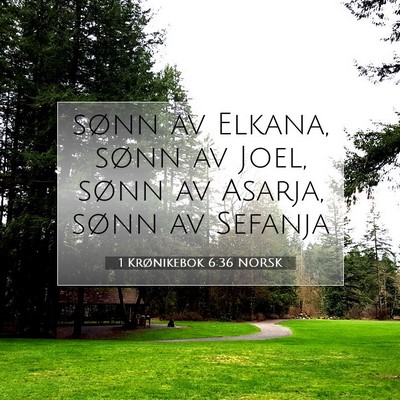 Picture 07 - 1 Krønikebok 6:36 NORSK - sønn av Elkana, sønn av Joel, sønn av Asarja, - Bible Verse Picture