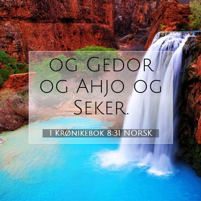 Picture 07 - 1 Krønikebok 8:31 NORSK - og Gedor og Ahjo og - Bible Verse Picture