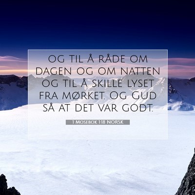 Picture 07 - 1 Mosebok 1:18 NORSK - og til å råde om dagen og om natten og til å - Bible Verse Picture