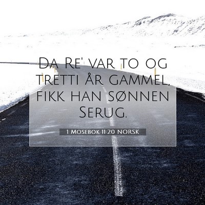 Picture 07 - 1 Mosebok 11:20 NORSK - Da Re' var to og tretti år gammel, fikk han - Bible Verse Picture