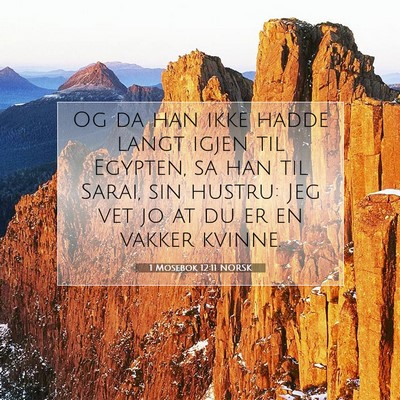 Picture 07 - 1 Mosebok 12:11 NORSK - Og da han ikke hadde langt igjen til Egypten, sa - Bible Verse Picture