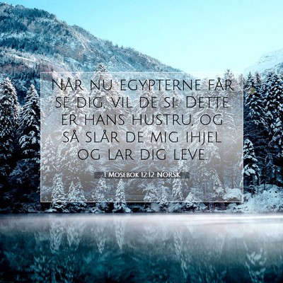 Picture 07 - 1 Mosebok 12:12 NORSK - Når nu egypterne får se dig, vil de si: Dette - Bible Verse Picture
