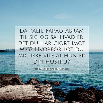 Picture 07 - 1 Mosebok 12:18 NORSK - Da kalte Farao Abram til sig og sa: Hvad er det - Bible Verse Picture