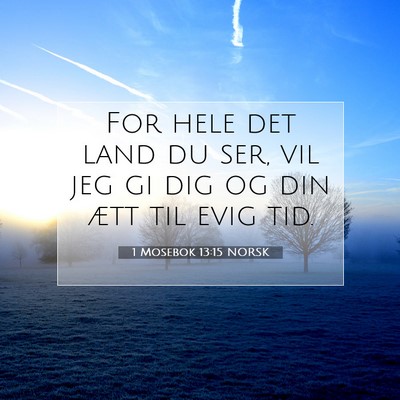 Picture 07 - 1 Mosebok 13:15 NORSK - For hele det land du ser, vil jeg gi dig og din - Bible Verse Picture