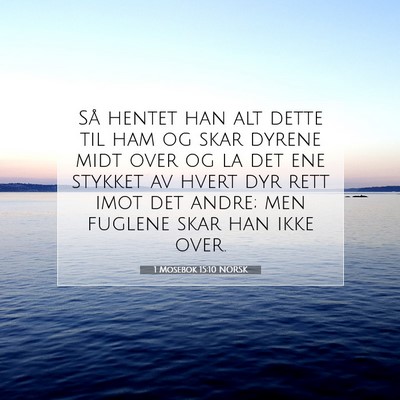 Picture 07 - 1 Mosebok 15:10 NORSK - Så hentet han alt dette til ham og skar dyrene - Bible Verse Picture