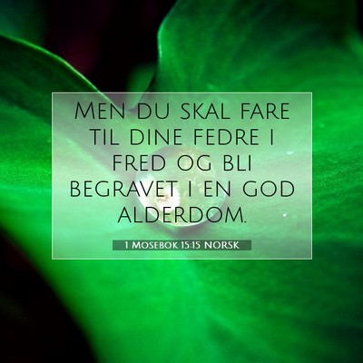 Picture 07 - 1 Mosebok 15:15 NORSK - Men du skal fare til dine fedre i fred og bli - Bible Verse Picture