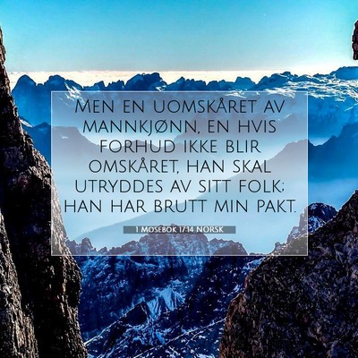 Picture 07 - 1 Mosebok 17:14 NORSK - Men en uomskåret av mannkjønn, en hvis forhud - Bible Verse Picture