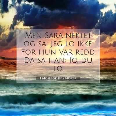 Picture 07 - 1 Mosebok 18:15 NORSK - Men Sara nektet og sa: Jeg lo ikke. For hun var - Bible Verse Picture
