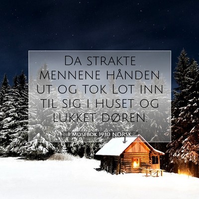 Picture 07 - 1 Mosebok 19:10 NORSK - Da strakte mennene hånden ut og tok Lot inn til - Bible Verse Picture