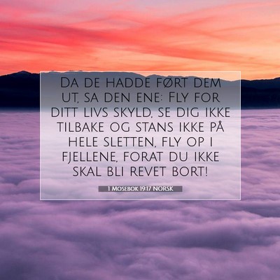 Picture 07 - 1 Mosebok 19:17 NORSK - Da de hadde ført dem ut, sa den ene: Fly for - Bible Verse Picture